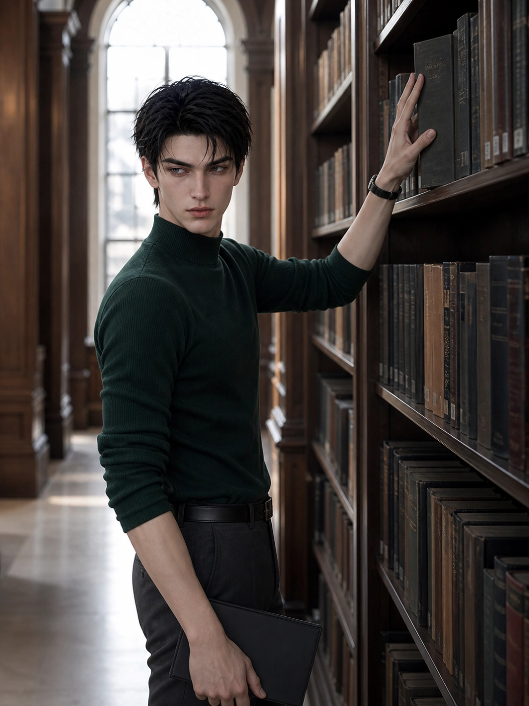 Old library. The book had been shelved in the wrong row all along.