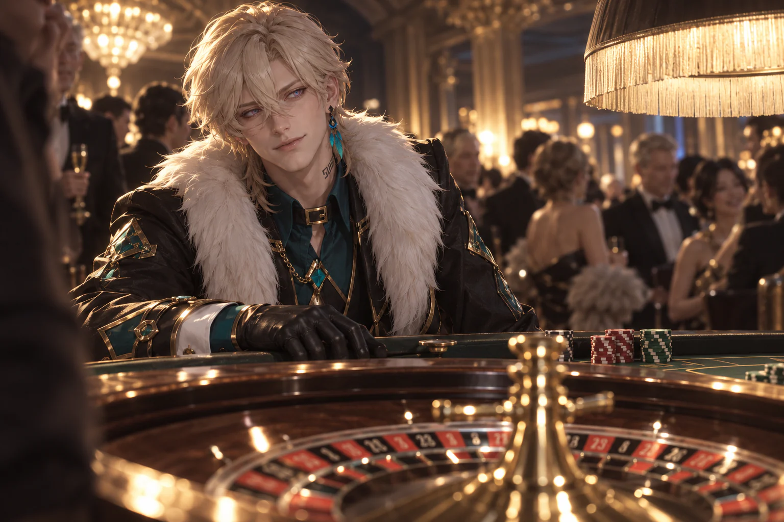Everyone watches the wheel. Watch who pays for the minimum bet.