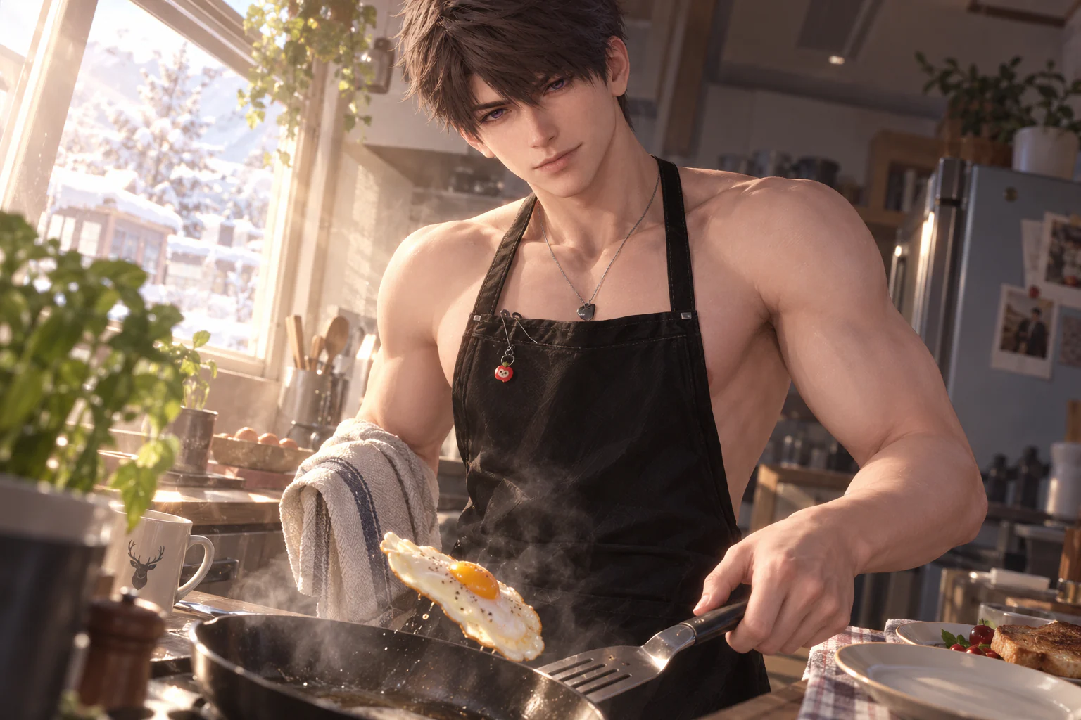 Breakfast for two. Second plate's for whoever wakes up hungry.